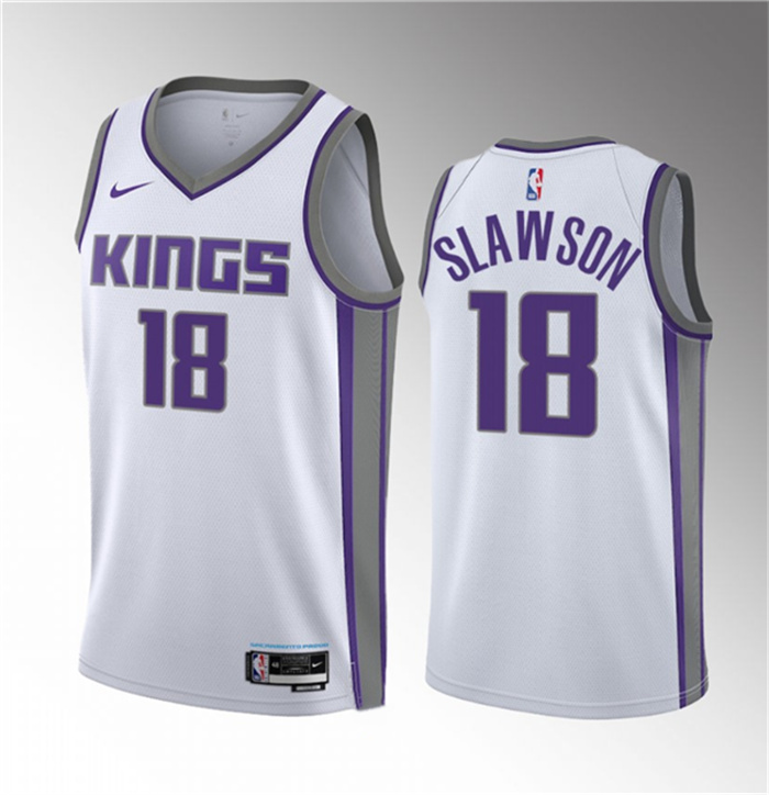 Personalized Men’s Sacramento Kings #18 Jalen Slawson White 2023 Draft Association Edition Stitched Jersey