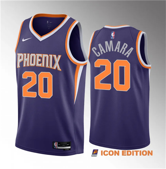 Personalized Men’s Phoenix Suns #20 Toumani Camara Purple 2023 Draft Icon Edition Stitched Basketball Jersey