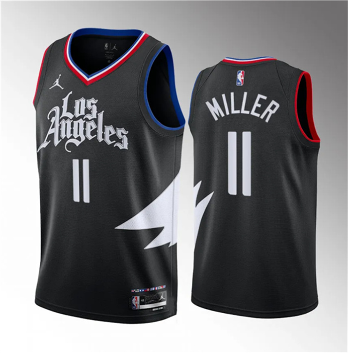 Personalized Men’s Los Angeles Clippers #11 Jordan Miller Black 2023 Draft Statement Edition Stitched Jersey