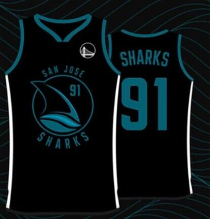 Personalized Men’s Golden State Warriors X San Jose Sharks #91 Black Basketball Jersey