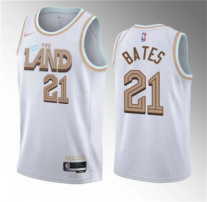 Personalized Men’s Cleveland Cavaliers #21 Emoni Bates White 2023 Draft City Edition Stitched Jersey