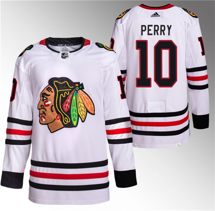 Personalized Men’s Chicago Blackhawks #10 Corey Perry White Stitched Hockey Jersey