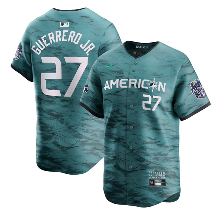 Personalized Men’s Toronto Blue Jays #27 Vladimir Guerrero Jr. Teal 2023 All-Star Cool Base Stitched Jersey