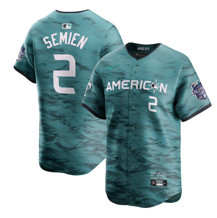 Personalized Men’s Texas Rangers #2 Marcus Semien Teal 2023 All-Star Stitched Baseball Jersey