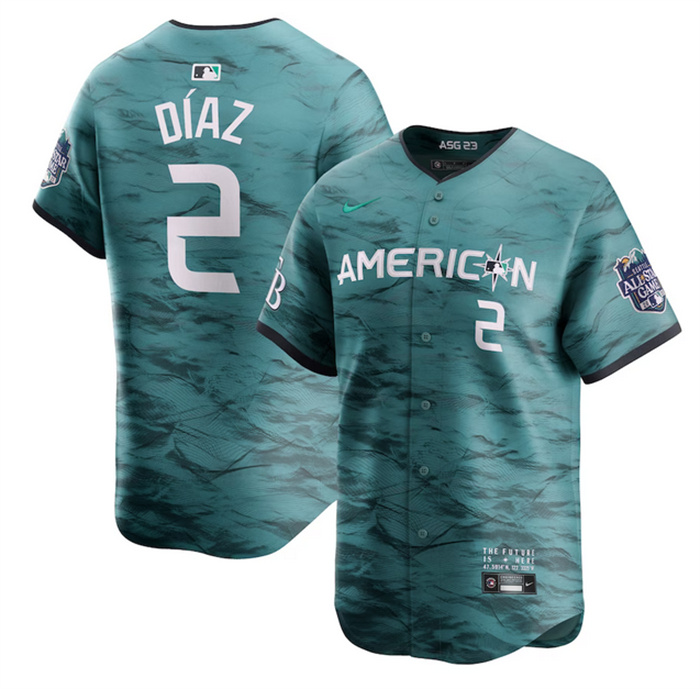 Personalized Men’s Tampa Bay Rays #2 Yandy Díaz Teal 2023 All-Star Cool Base Stitched Baseball Jersey