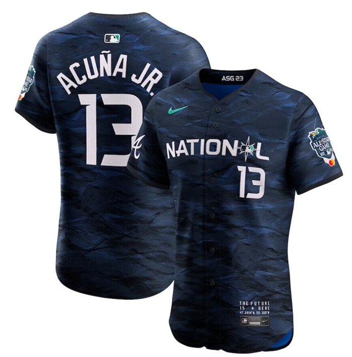 Personalized Men’s Atlanta Braves #13 Ronald Acuña Jr. Royal 2023 All-Star Flex Base Stitched Jersey