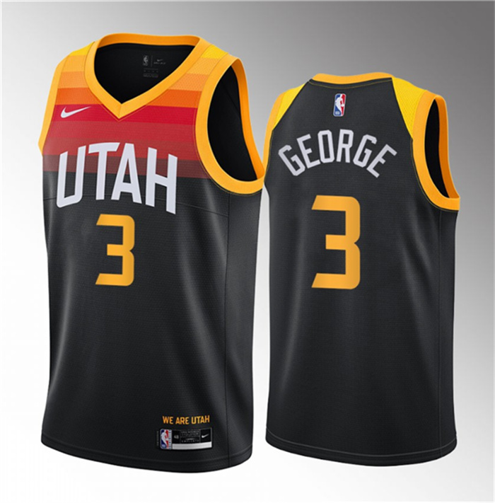 Personalized Men’s Utah Jazz #3 Keyonte George Black 2023 Draft City Edition Stitched Basketball Jersey