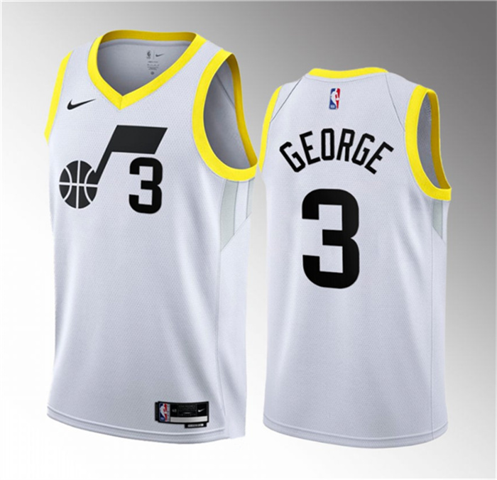 Personalized Men’s Utah Jazz #3 Keyonte George White 2023 Draft Association Edition Stitched Basketball Jersey