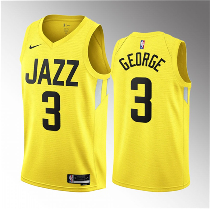 Personalized Men’s Utah Jazz #3 Keyonte George Yellow 2023 Draft Association Edition Stitched Basketball Jersey