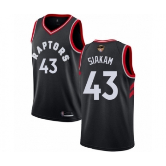 Personalized Men’s Toronto Raptors #43 Pascal Siakam Swingman Black 2019 Basketball Finals Bound Jersey Statement Edition
