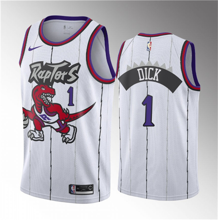 Personalized Men’s Toronto Raptors #1 Gradey Dick White 2023 Draft Classic Edition Stitched Basketball Jersey