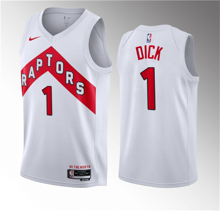 Personalized Men’s Toronto Raptors #1 Gradey Dick White 2023 Draft Association Edition Stitched Basketball Jersey