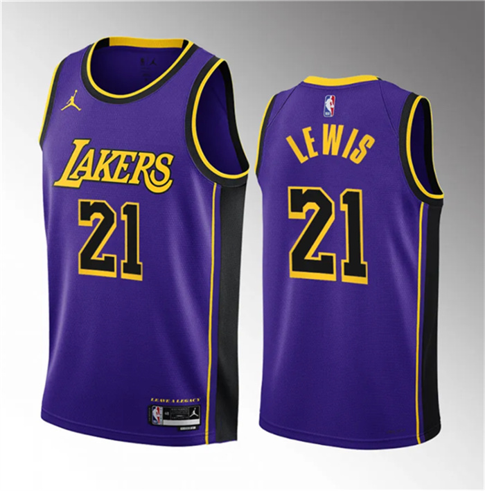 Personalized Men’s Los Angeles Lakers #21 Maxwell Lewis Purple 2023 Draft Statement Edition Stitched Basketball Jersey