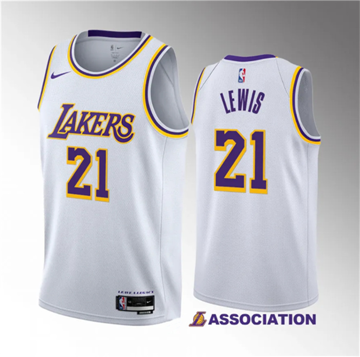 Personalized Men’s Los Angeles Lakers #21 Maxwell Lewis White 2023 Draft Association Edition Stitched Basketball JerseyS