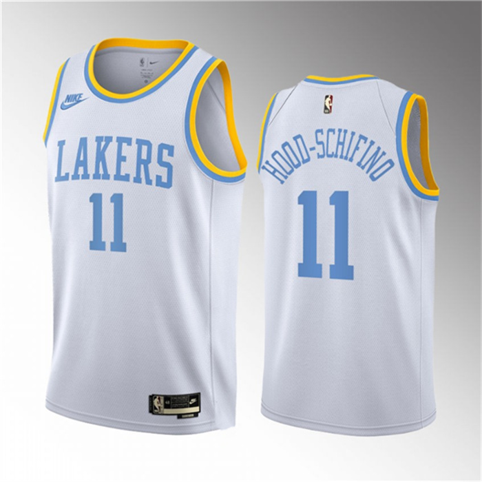 Personalized Men’s Los Angeles Lakers #11 Jalen Hood-Schifino White 2023 Draft Classic Edition Stitched Basketball Jersey