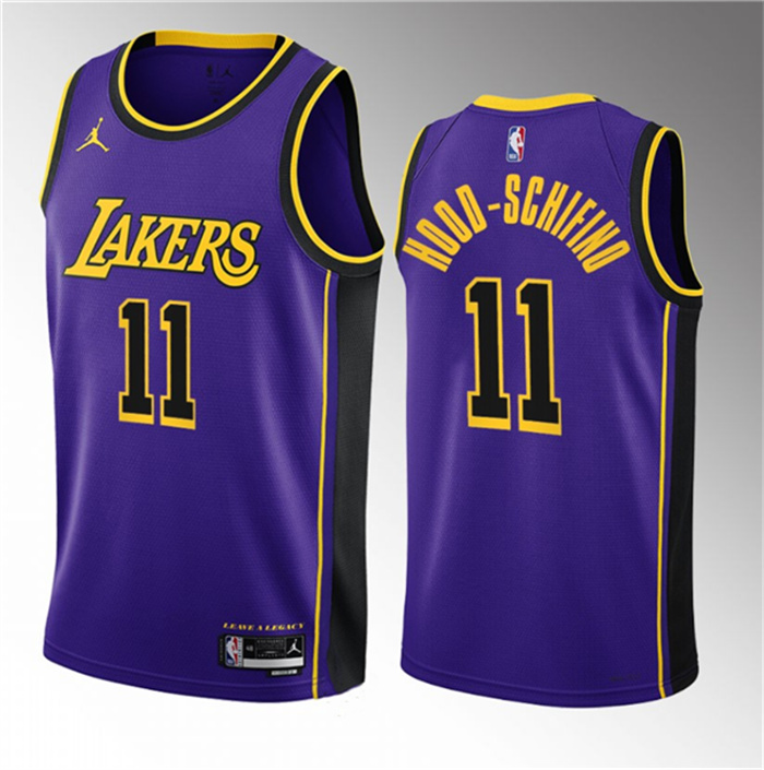 Personalized Men’s Los Angeles Lakers #11 Jalen Hood-Schifino Purple 2023 Draft Statement Edition Stitched Basketball Jersey