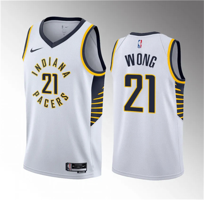 Personalized Men’s Indiana Pacers #21 Isaiah Wong White 2023 Draft Association Edition Stitched Basketball Jersey