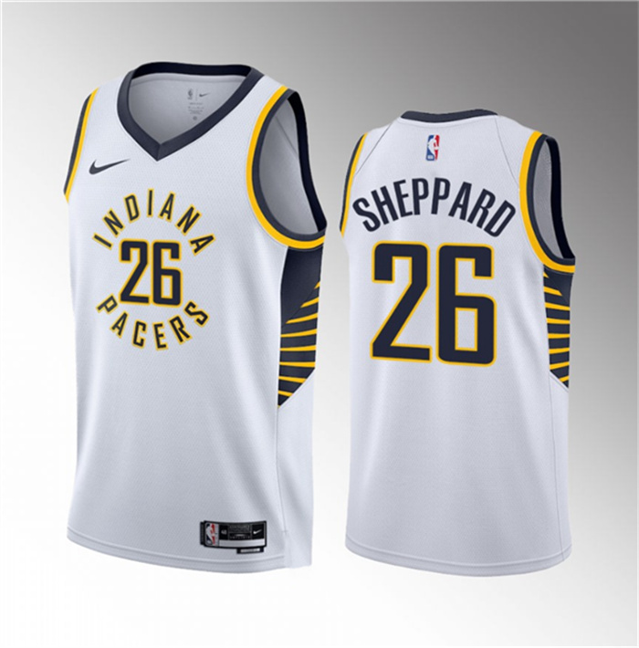 Personalized Men’s Indiana Pacers #26 Ben Sheppard White 2023 Draft Association Edition Stitched Basketball Jersey