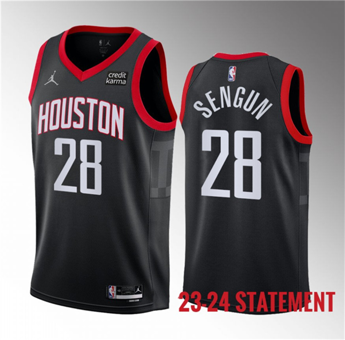 Personalized Men’s Houston Rockets #28 Alperen Sengun Black 2023 Statement Edition Stitched Basketball Jersey
