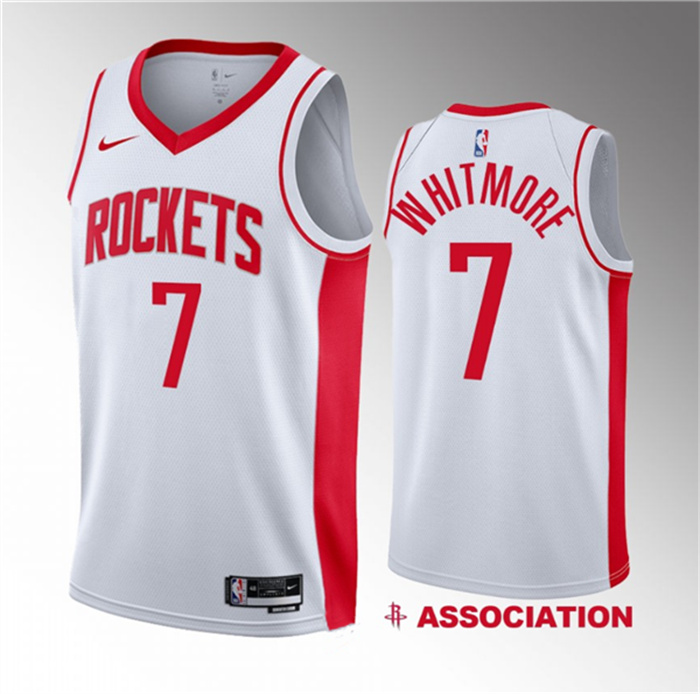Personalized Men’s Houston Rockets #7 Cam Whitmore White 2023 Draft Association Edition Stitched Basketball Jersey