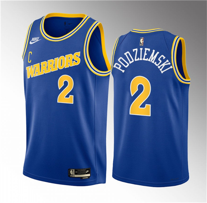 Personalized Men’s Golden State Warriors #2 Brandin Podziemski Royal 2023 Draft Classic Edition Swingman Stitched Basketball Jersey