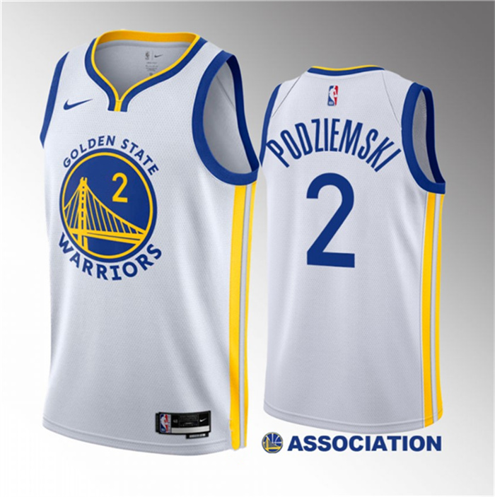 Personalized Men’s Golden State Warriors #2 Brandin Podziemski White 2023 Draft Association Edition Swingman Stitched Basketball Jersey