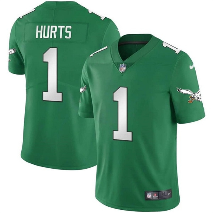 Personalized Men’s Philadelphia Eagles #1 Jalen Hurts Green Limited Stitched Football Jersey