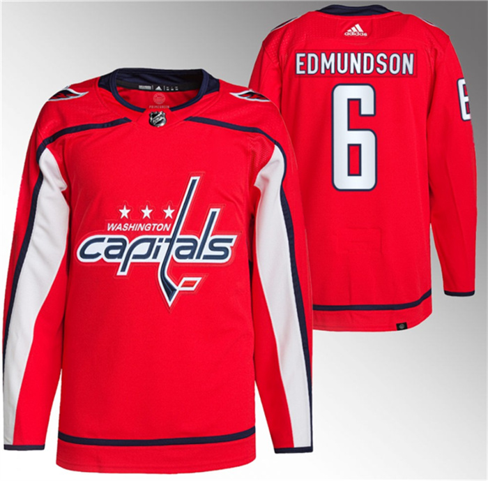 Personalized Men’s Washington Capitals #6 Joel Edmundson Red Stitched Jersey