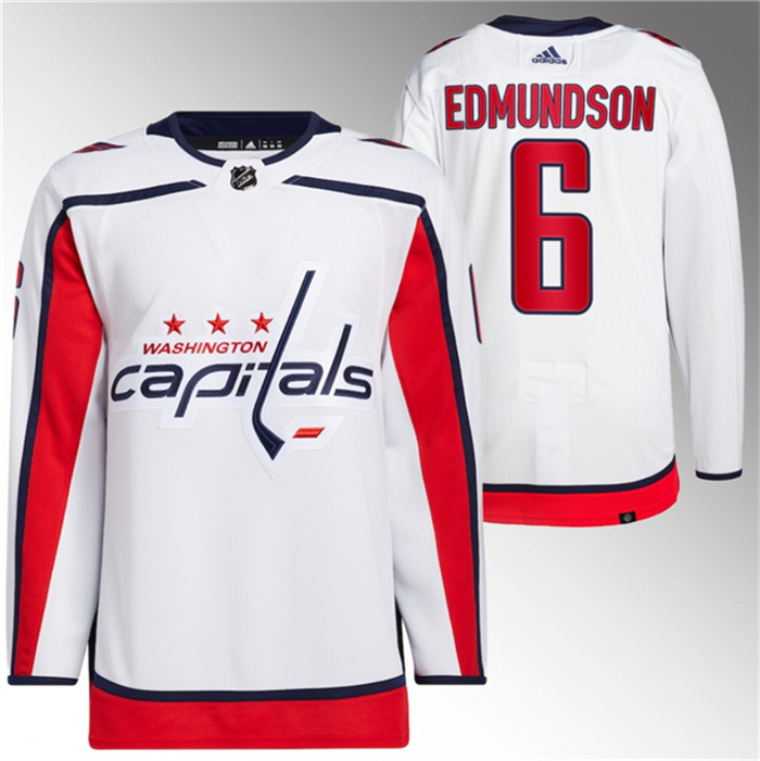 Personalized Men’s Washington Capitals #6 Joel Edmundson White Stitched Jersey