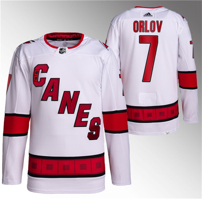 Personalized Men’s Carolina Hurricanes #7 Dmitry Orlov White Stitched Jersey