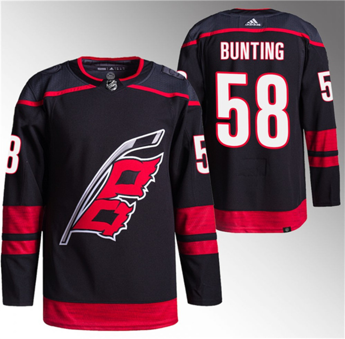 Personalized Men’s Carolina Hurricanes #58 Michael Bunting Black Stitched Jersey