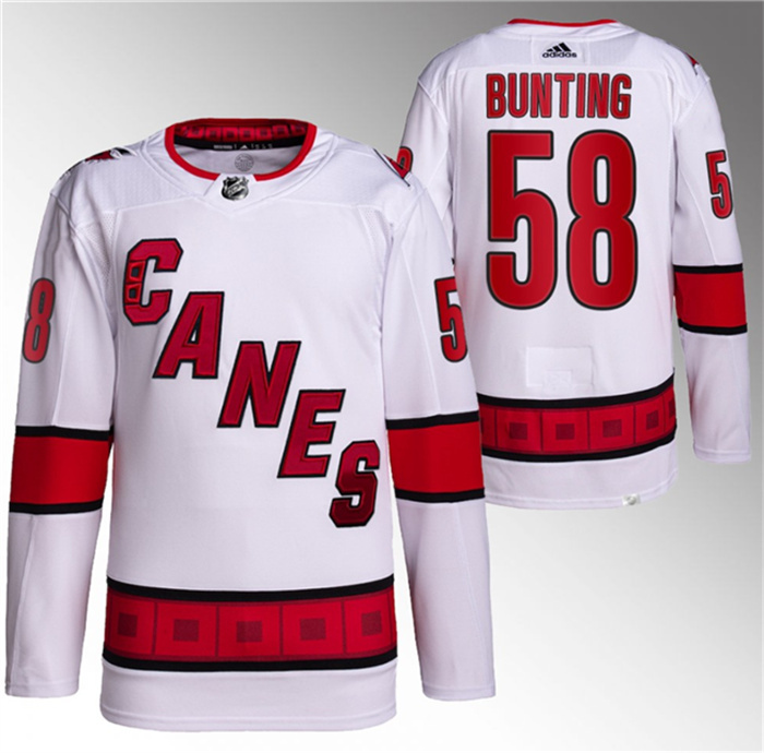 Personalized Men’s Carolina Hurricanes #58 Michael Bunting White Stitched Jersey