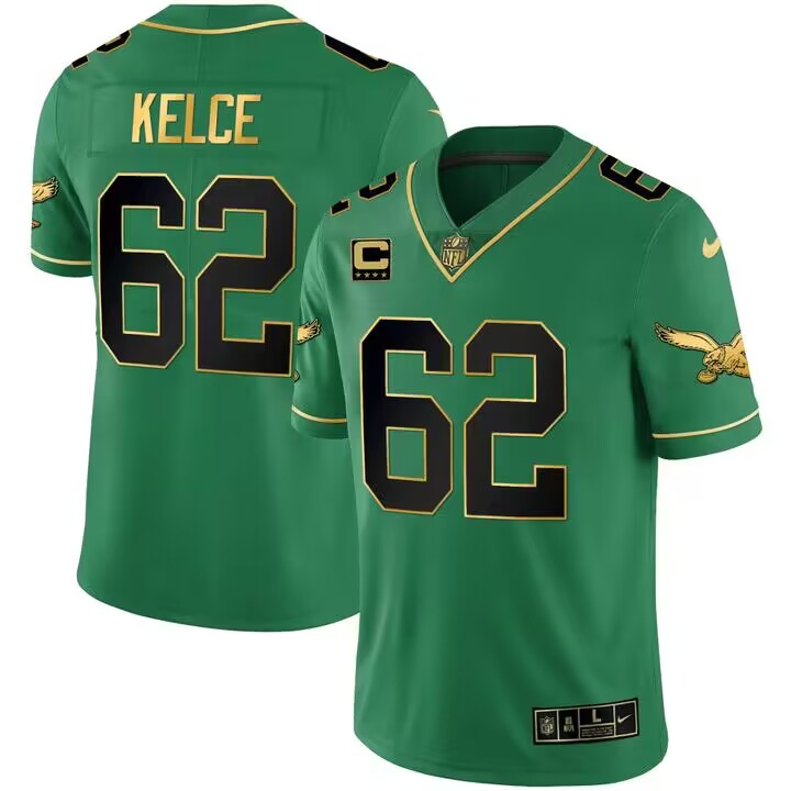 Personalized Men’s Philadelphia Eagles #62 Jason Kelce Green black Untouchable Limited Stitched Football Jersey