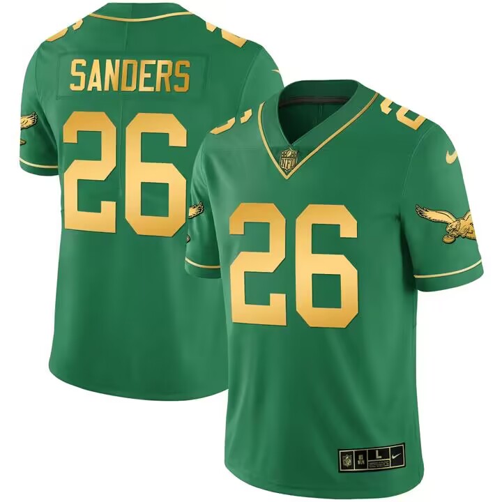 Personalized Men’s Philadelphia Eagles #26 Miles Sanders Green gold Untouchable Limited Stitched Football Jersey