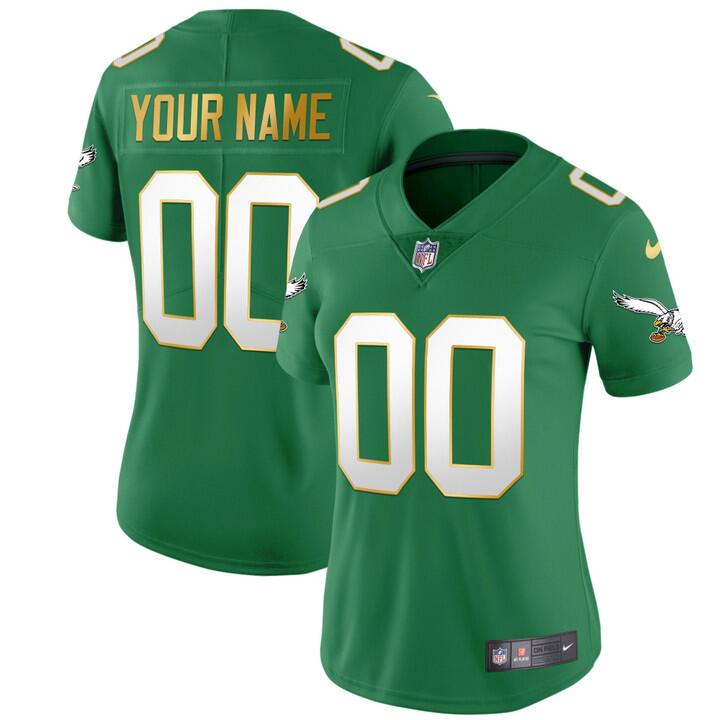 Personalized Customized Women’s Philadelphia Eagles Untouchable Limited green Jerseys