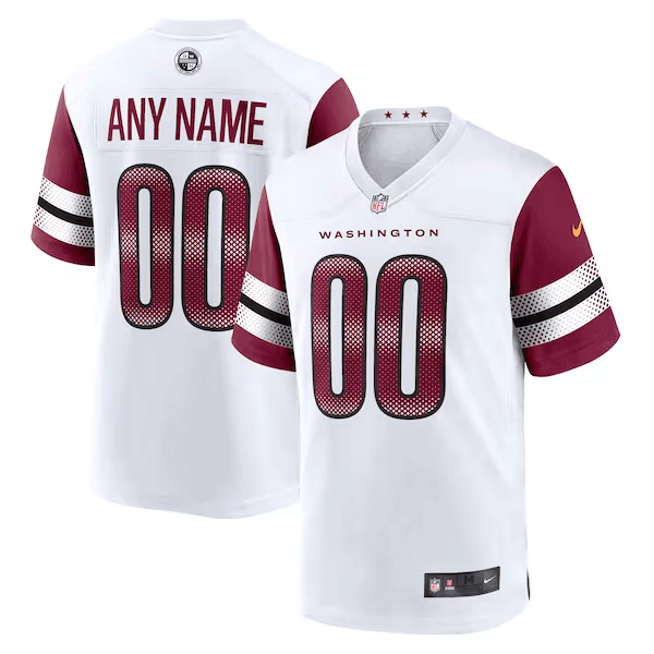 Personalized Custom Men’s Washington Commanders 2022 White Stitched Game Jersey