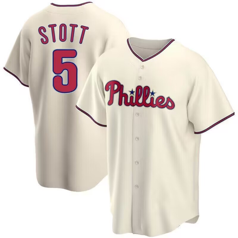 Personalized Men’s Philadelphia Phillies #5 Bryson Stott Cream Cool Base Stitched Baseball Jersey