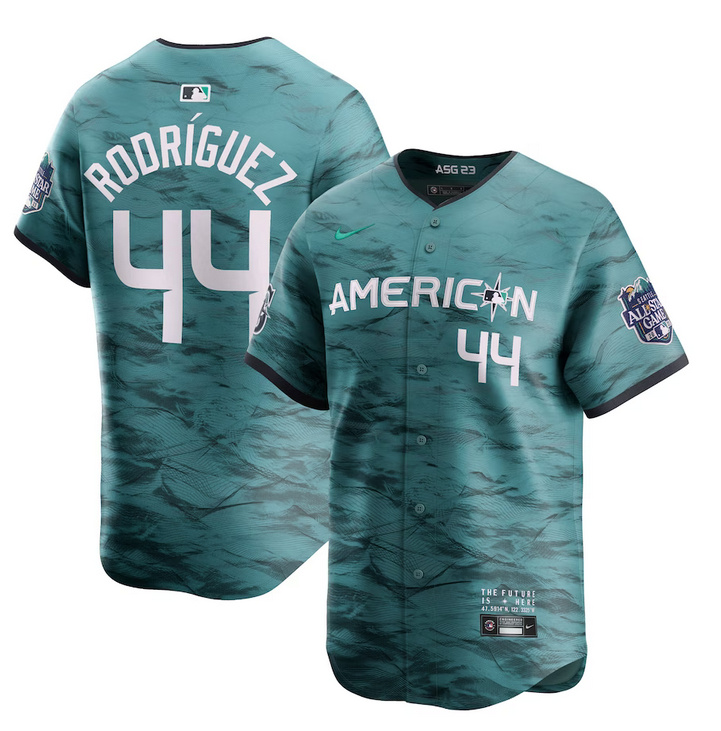 Personalized Men’s Seattle Mariners #44 Julio Rodriguez Teal 2023 All-Star Cool Base With Patch Stitched Baseball Jersey