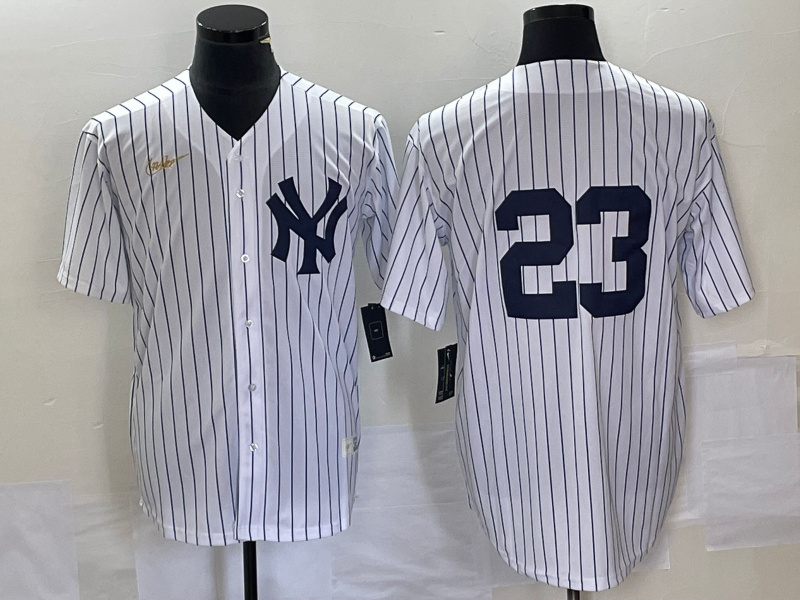 Personalized Men’s New York Yankees #23 Don Mattingly White Cool Base Stitched Baseball Jersey