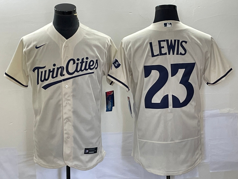 Personalized Men’s Minnesota Twins #23 Royce Lewis Cream Flex Base Stitched Baseball Jersey