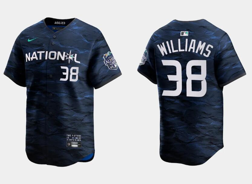 Personalized Men’s Milwaukee Brewers #38 Devin Williams Royal 2023 All-Star Cool Base Stitched Baseball Jersey