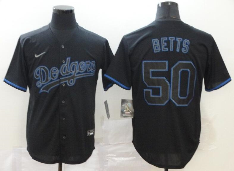 Personalized Men’s Los Angeles Dodgers #50 Mookie Betts 2020 Black Cool Base Stitched Baseball Jersey