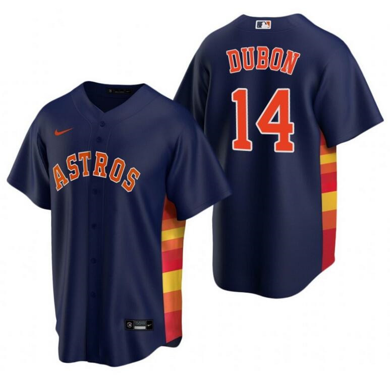Personalized Men’s Houston Astros #14 Mauricio Dubón Navy Cool Base Stitched Baseball Jersey
