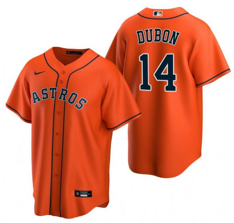 Personalized Men’s Houston Astros #14 Mauricio Dubón Orange Cool Base Stitched Baseball Jersey