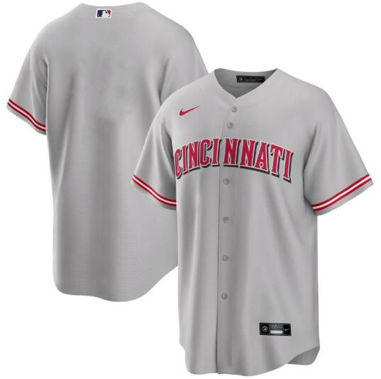 Personalized Men’s Cincinnati Reds Blank Gray Cool Base Stitched Baseball Jersey