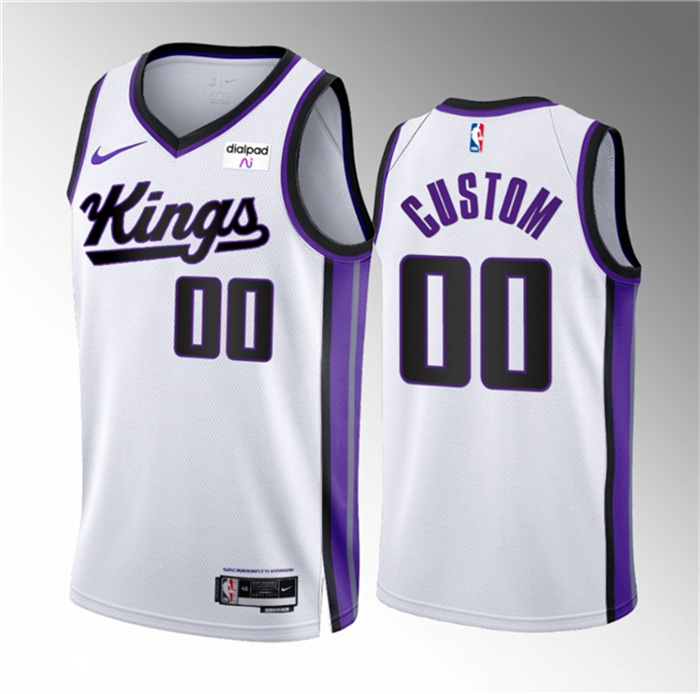 Personalized Men’s Sacramento Kings Active Player White 2023 24 Association Edition Swingman Stitched Basketball Jersey