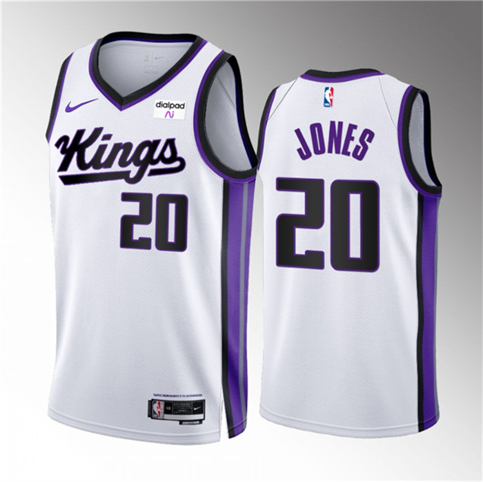 Personalized Men’s Sacramento Kings #20 Colby Jones White 2023 24 Association Edition Stitched Basketball Jersey