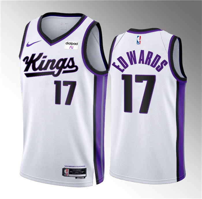 Personalized Men’s Sacramento Kings #17 Kessler Edwards White 2023 24 Association Edition Stitched Basketball Jersey