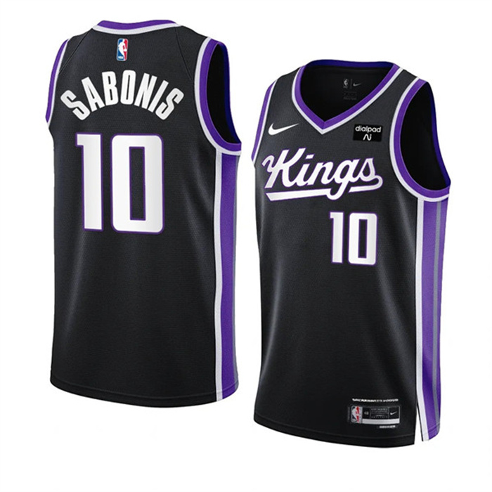 Personalized Men’s Sacramento Kings #10 Domantas Sabonis Black 2023 24 Icon Edition Swingman Stitched Basketball Jersey