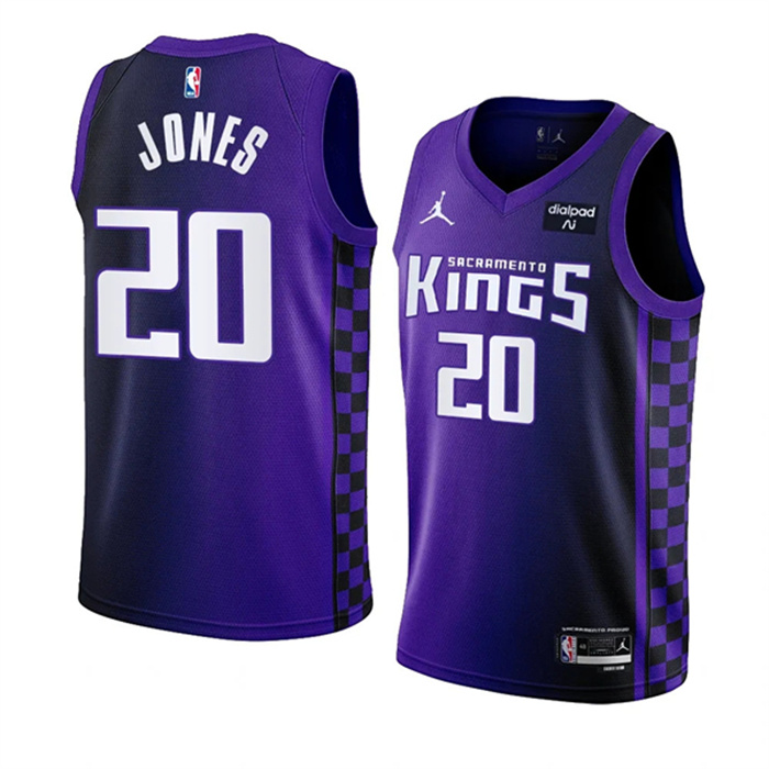Personalized Men’s Sacramento Kings #20 Colby Jones Purple 2023 24 Statement Edition Swingman Stitched Basketball Jersey